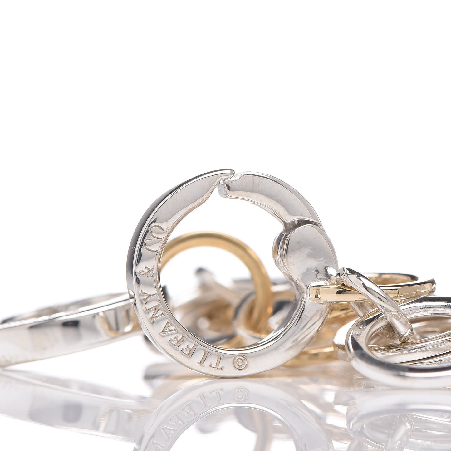 18K Yellow Gold Sterling Silver Circle Link Bracelet