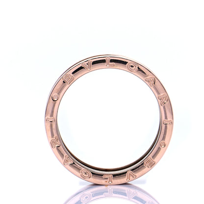 Bulgari 18K Rose Gold Black Ceramic B.Zero1 Four-Band Ring 64 10.75 4 of 5