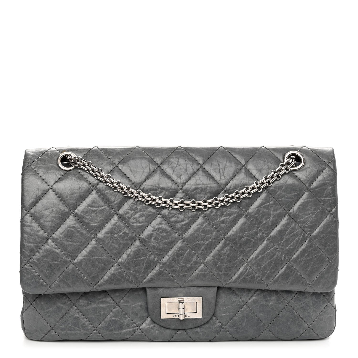 Chanel Aged Calfskin Quilted 50th Anniversary 2.55 Reissue 227 Flap Grey 1 of 12
