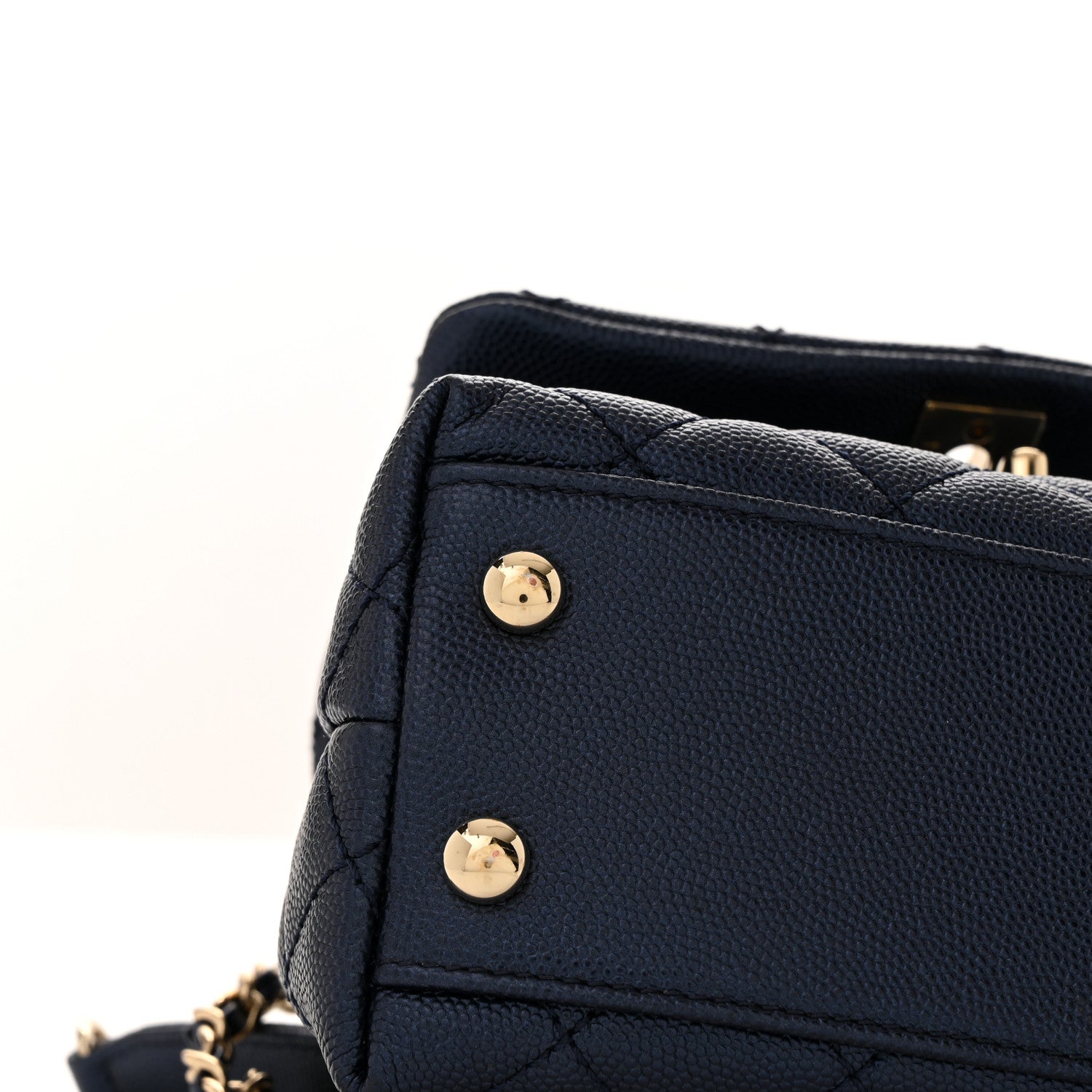 Chanel Iridescent Caviar Quilted Extra Mini Coco Handle Flap Dark Blue 11 of 11