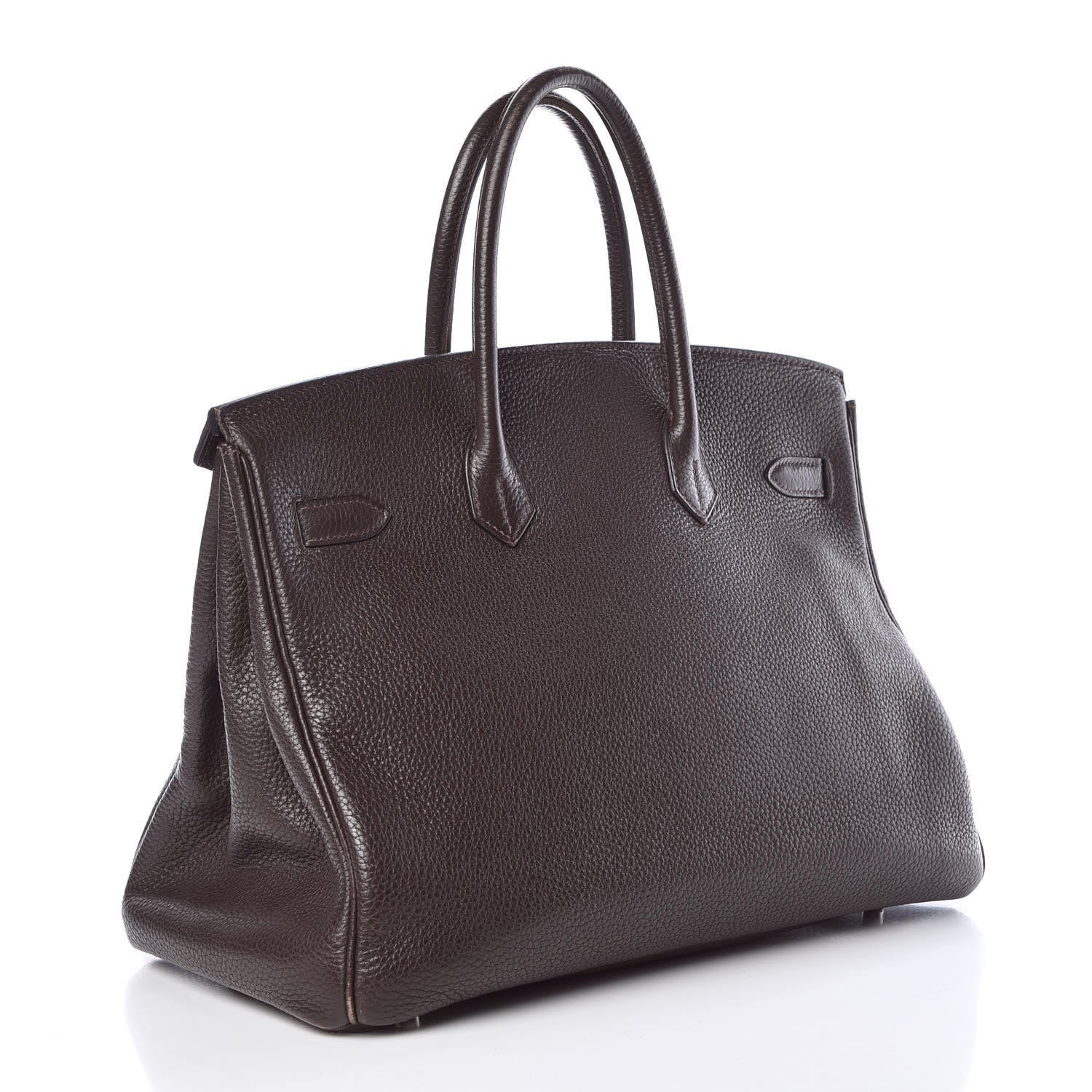 Hermes Taurillon Clemence Birkin 35 Chocolate 3 of 37