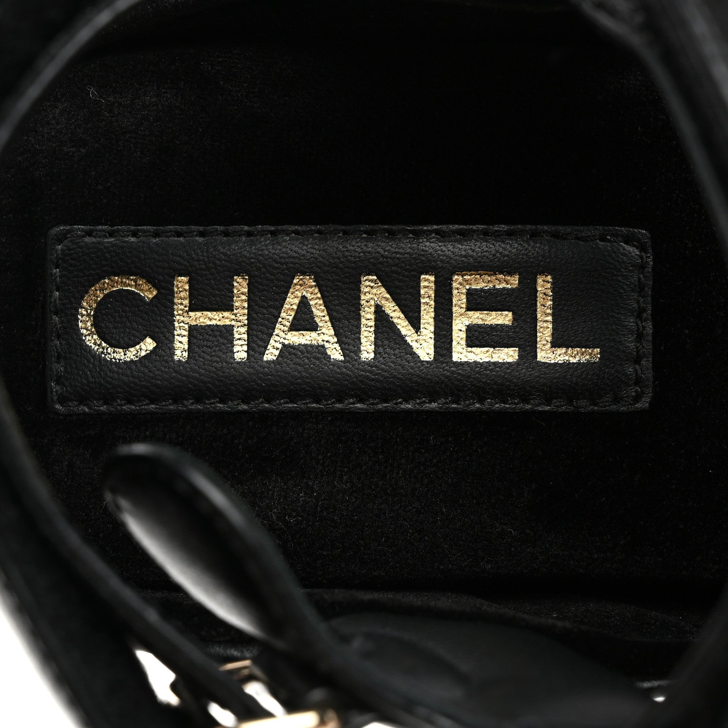 Chanel Shiny Calfskin Logo Platform Sandals 36 Black 6 of 9