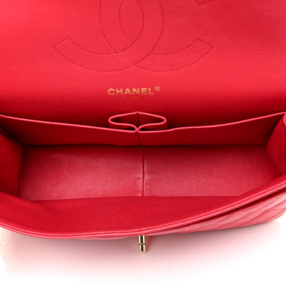 Chanel Lambskin Quilted Jumbo Double Flap Red 5 of 14