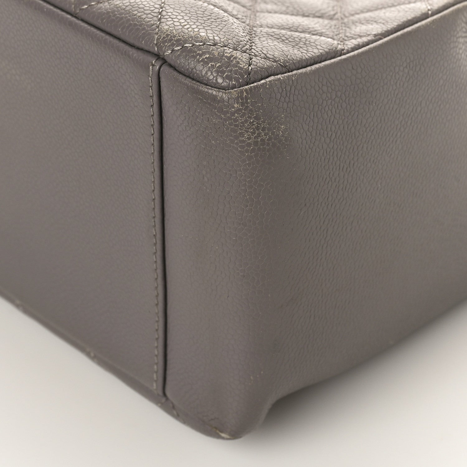 Chanel Caviar Quilted Grand Shopping Tote GST Light Grey 9 of 16