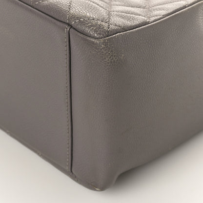 Chanel Caviar Quilted Grand Shopping Tote GST Light Grey 9 of 16