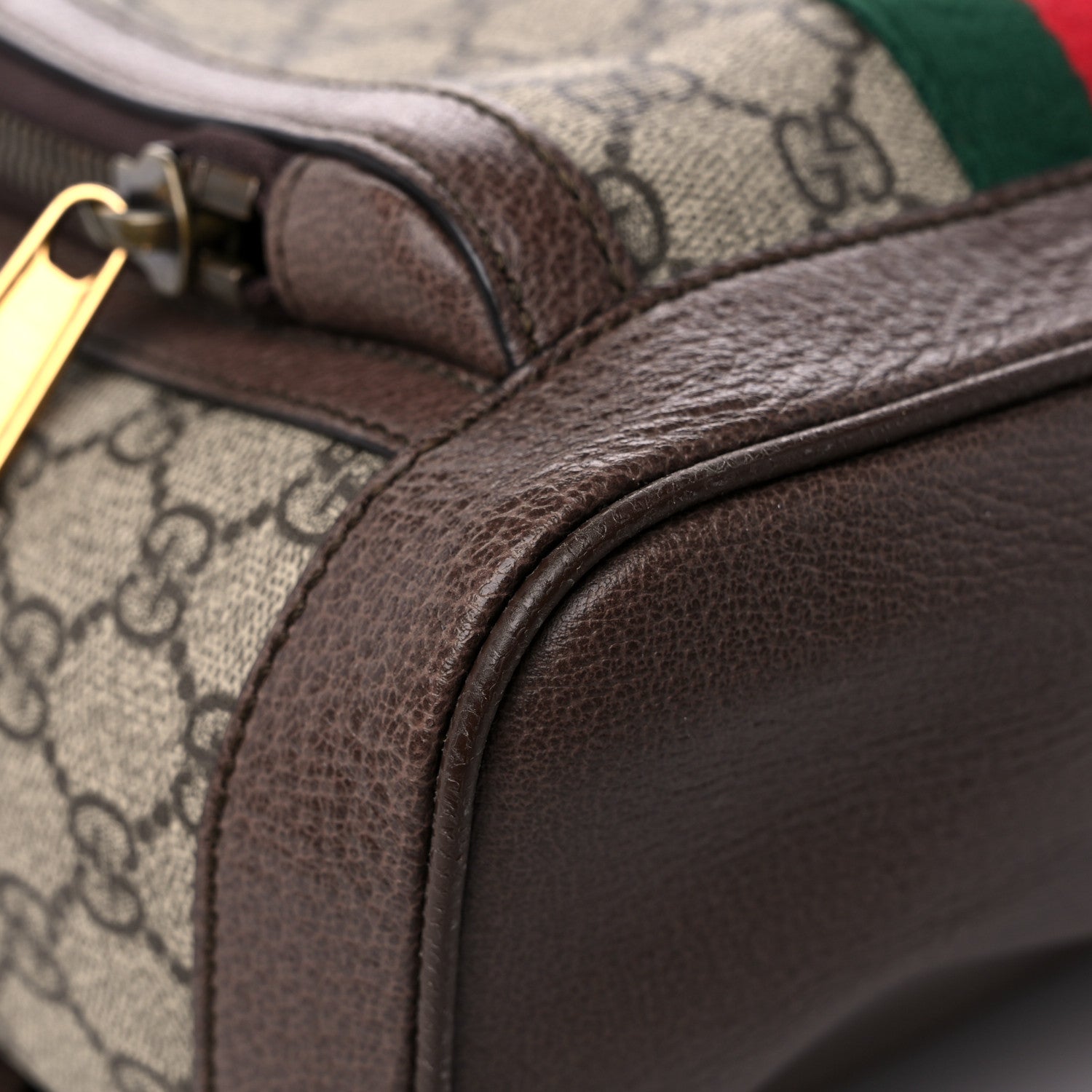 Gucci GG Supreme Monogram Calfskin Web Small Ophidia Day Backpack Beige Ebony New Acero 8 of 12