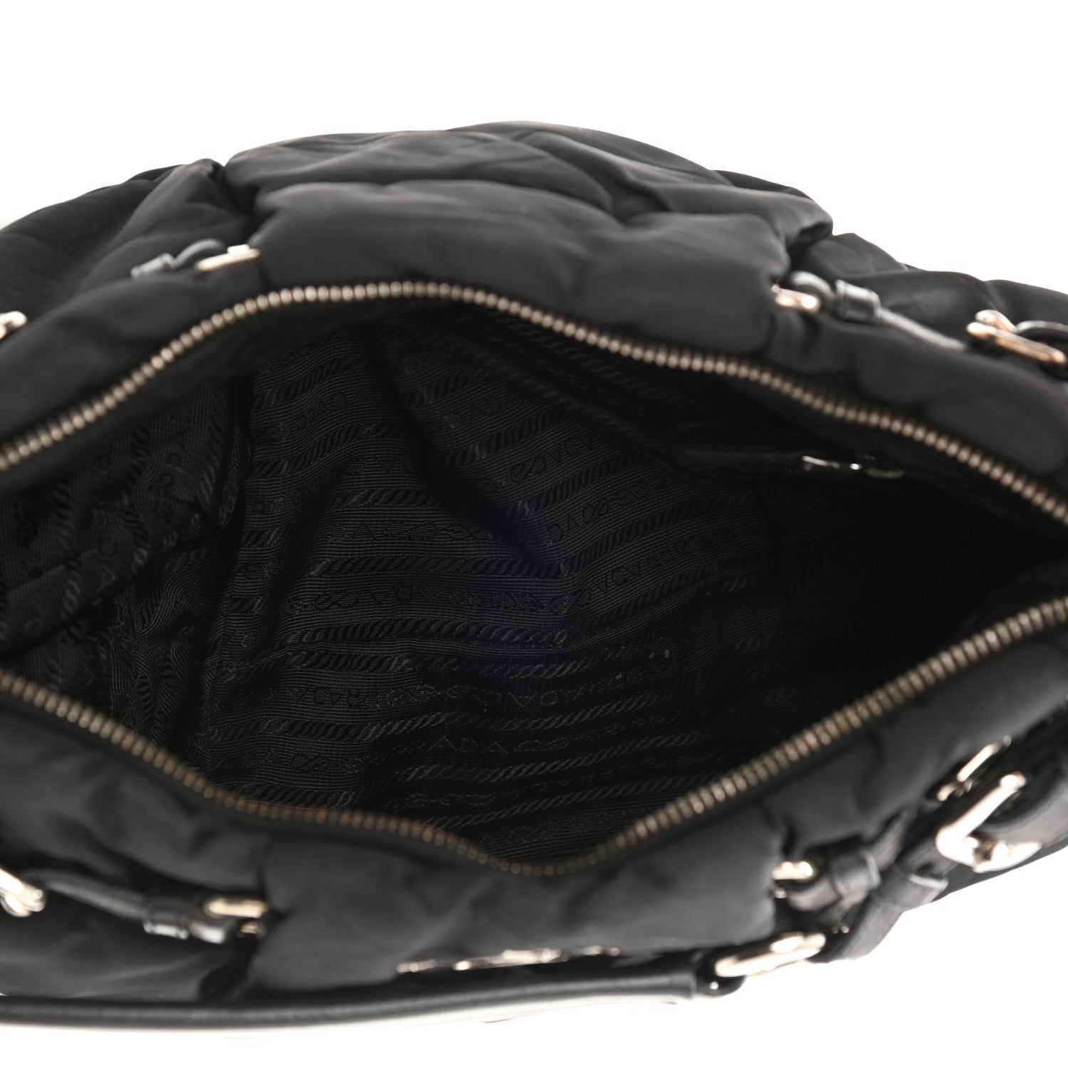 Prada Tessuto Nylon Quilted Shoulder Bag Black 5 of 11