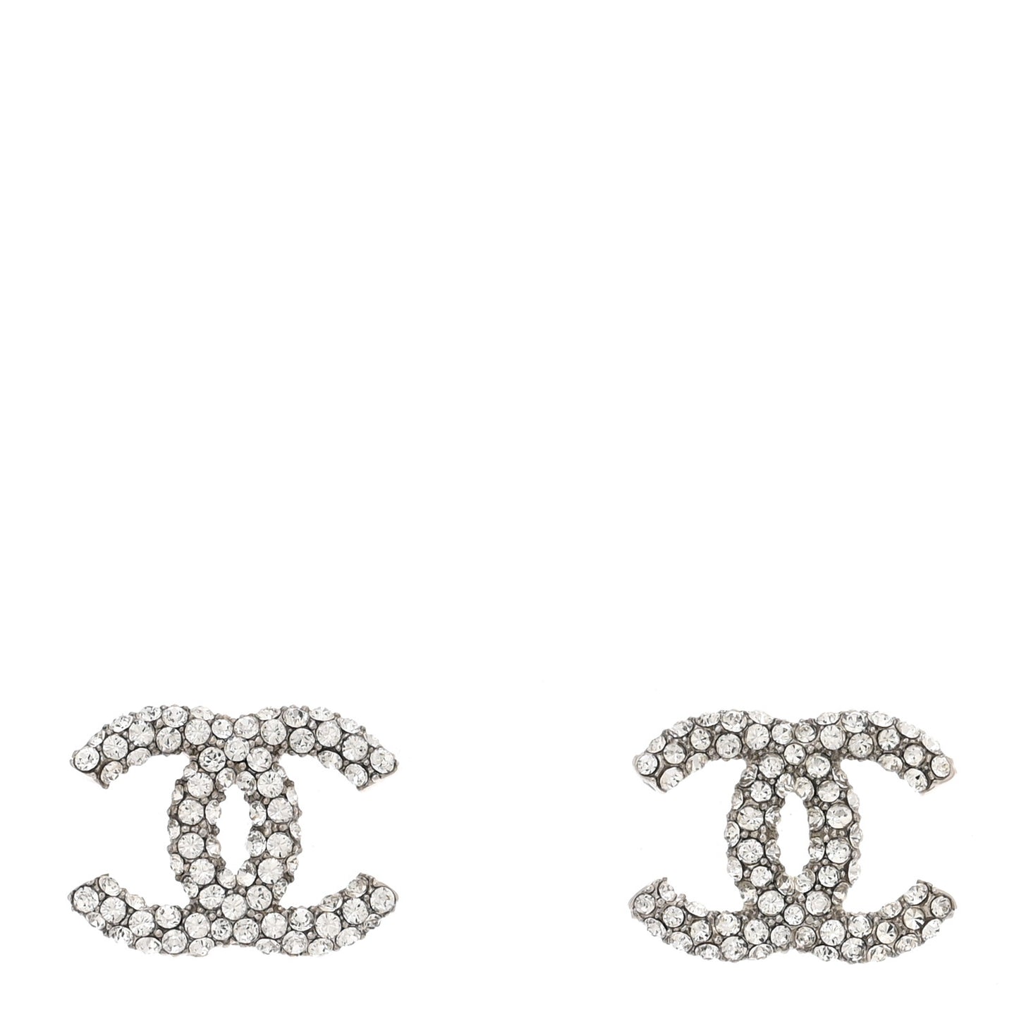Crystal CC Earrings Silver
