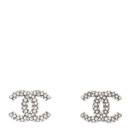 Chanel Crystal CC Earrings Silver 1 of 4