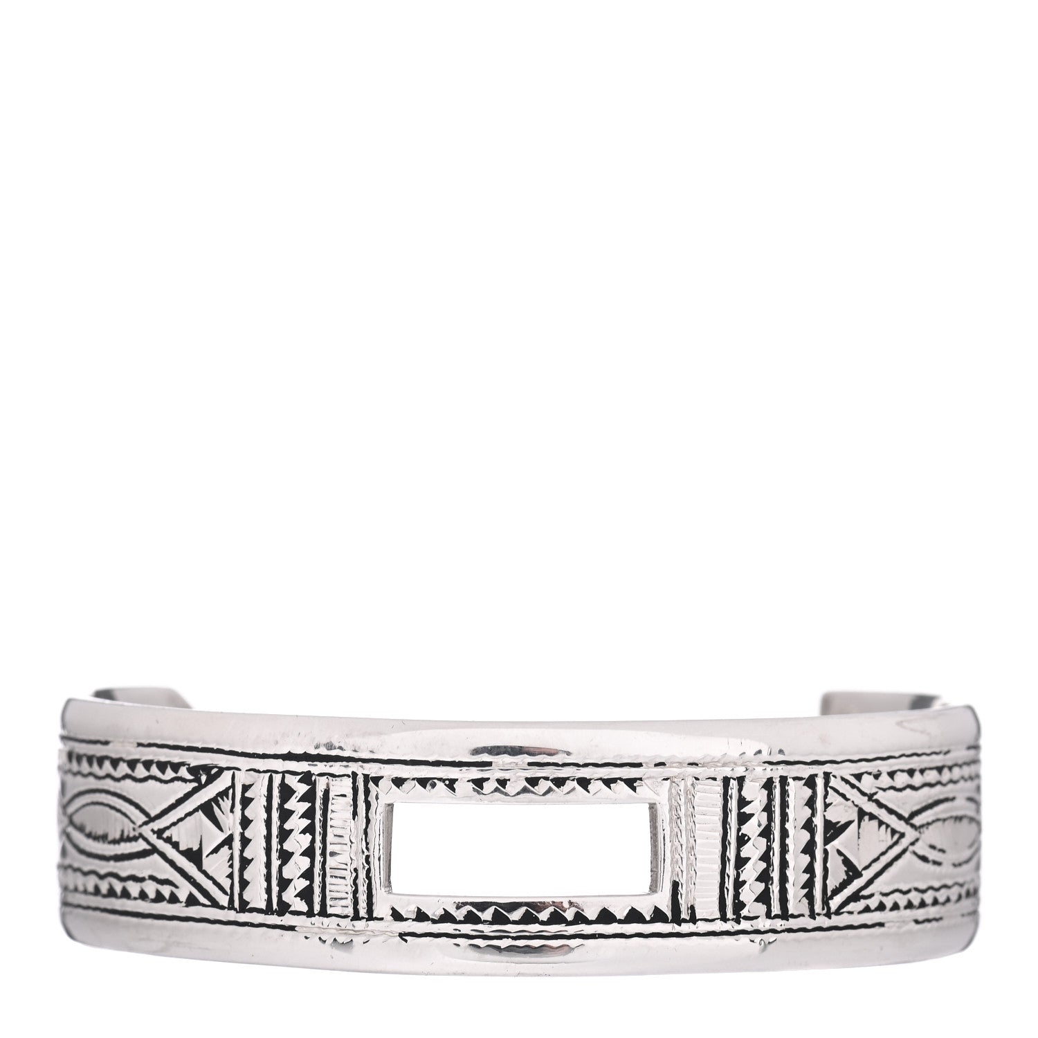 Hermes Sterling Silver Touareg Newton Cuff Bracelet 1 of 4