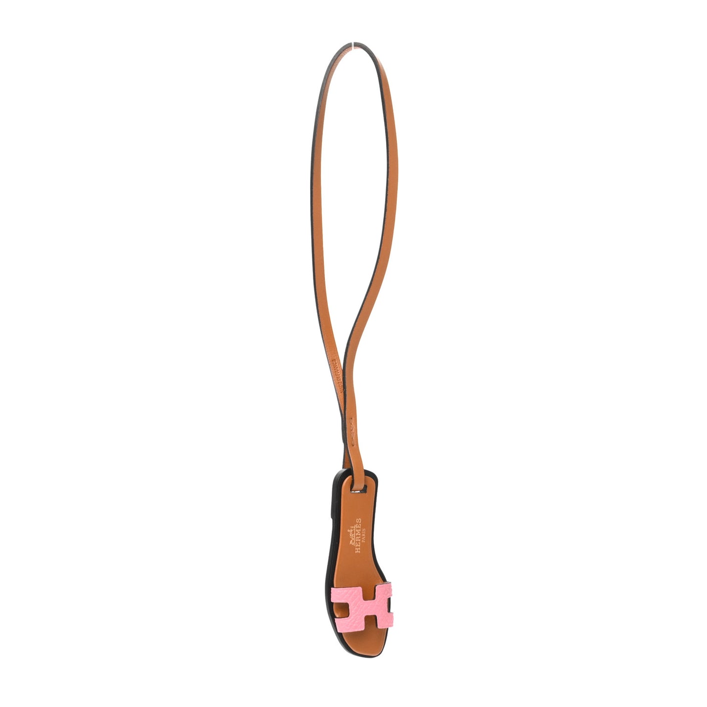 Epsom Butler Calfskin Hunter Oran Nano Bag Charm Rose Confetti Sable