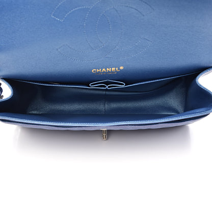 Chanel Iridescent Caviar Quilted Jumbo Double Flap Dark Blue 5 of 13
