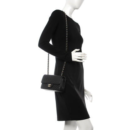 Chanel Caviar Chevron Quilted Mini Rectangular Flap Black 2 of 7