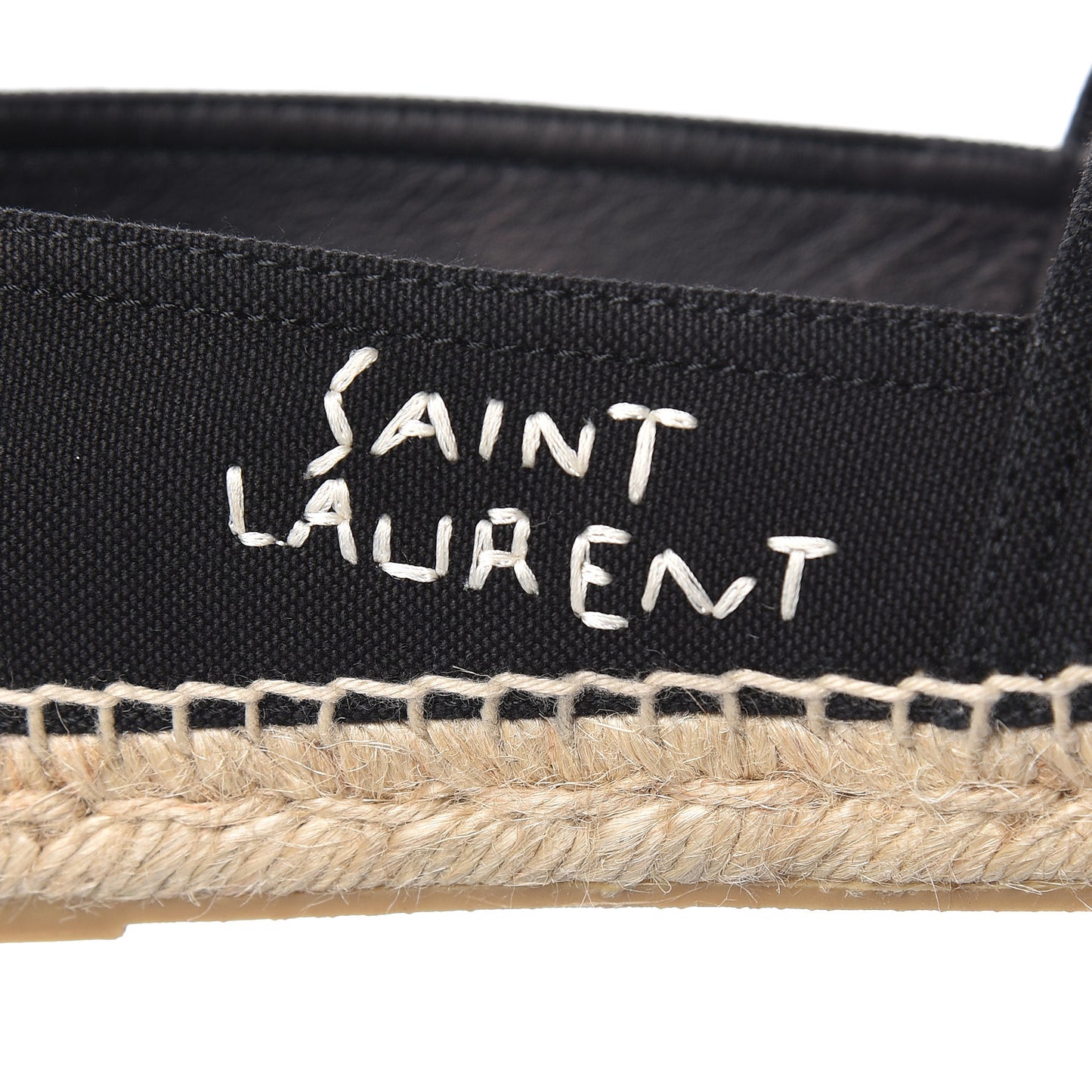 Canvas Nappa Elba Light Logo Embroidered Espadrilles 35.5 Black
