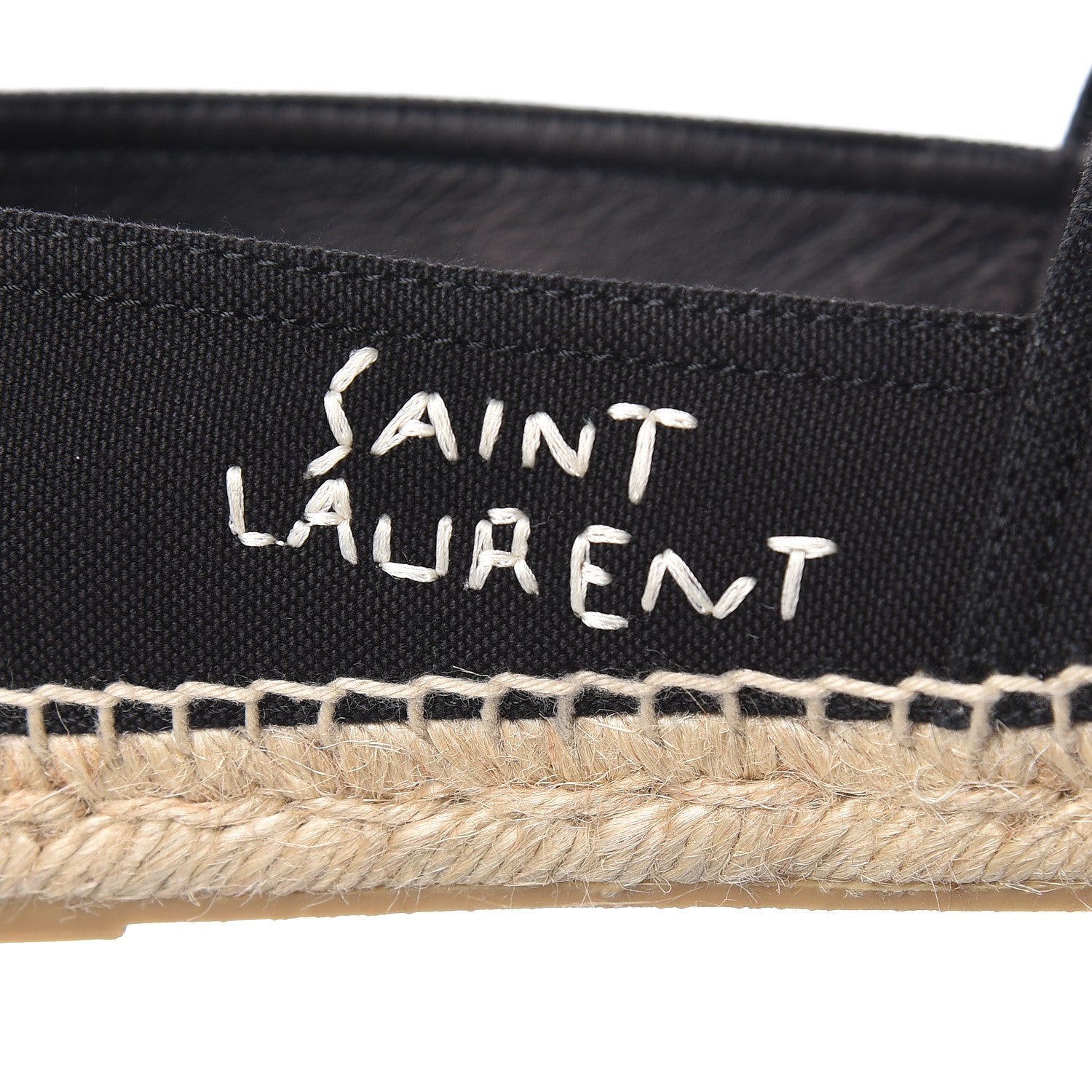 Saint Laurent Canvas Nappa Elba Light Logo Embroidered Espadrilles 35.5 Black 9 of 10