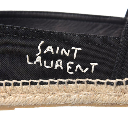Saint Laurent Canvas Nappa Elba Light Logo Embroidered Espadrilles 35.5 Black 9 of 10