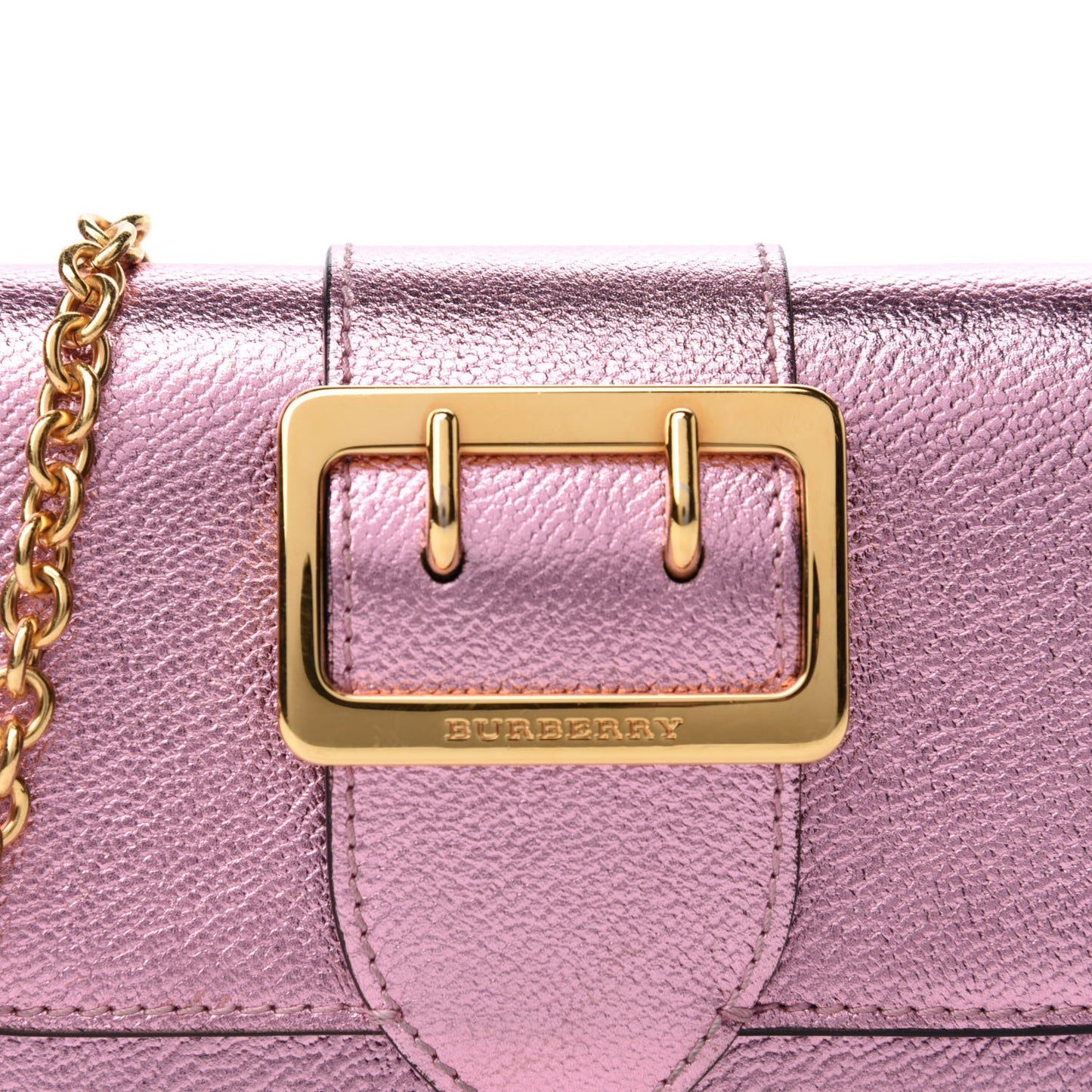 Metallic Soft Grain Calfskin Mini Phone Buckle Bag Pale Orchid