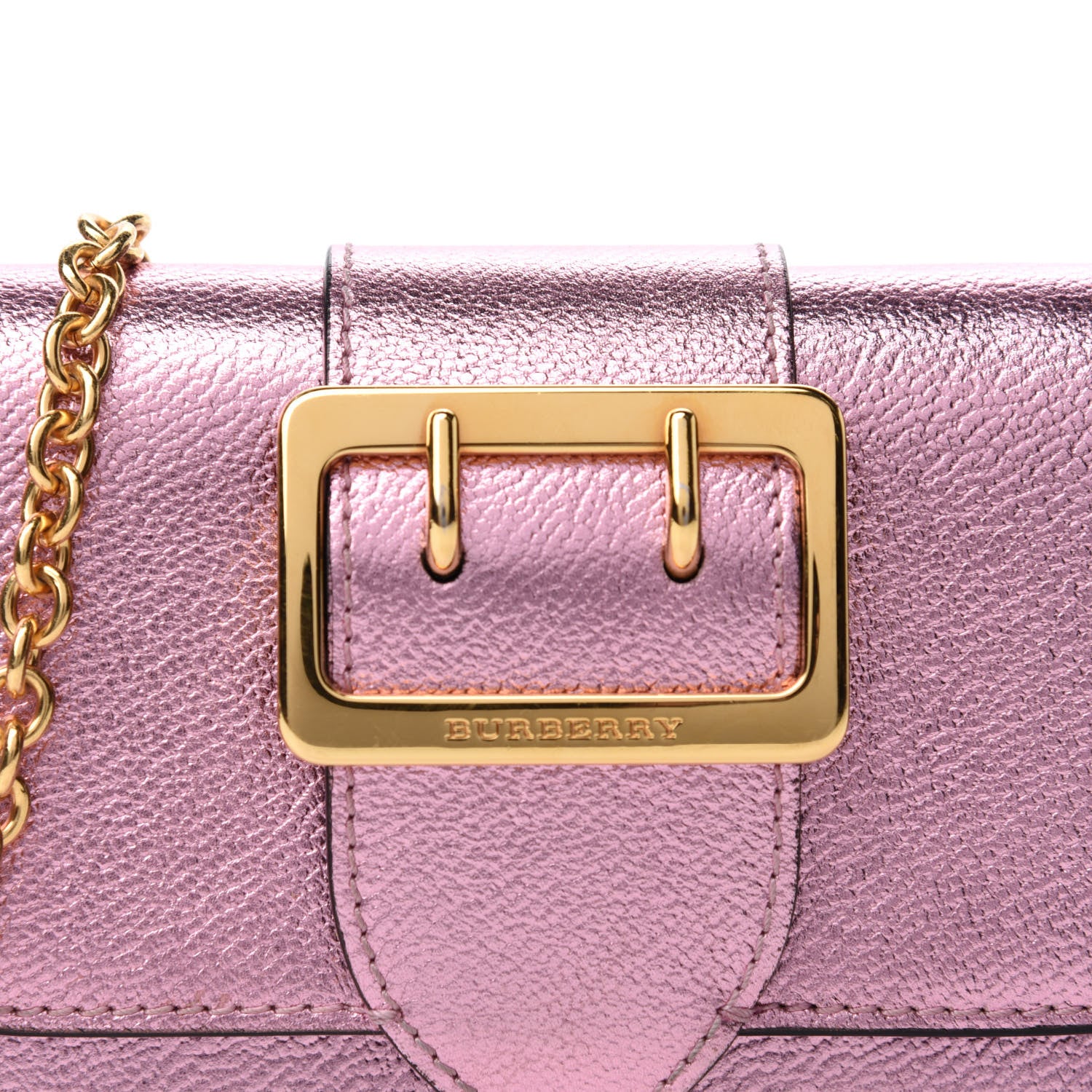 Burberry Metallic Soft Grain Calfskin Mini Phone Buckle Bag Pale Orchid 14 of 14