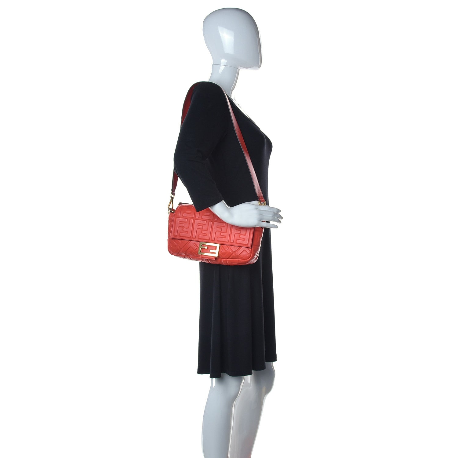 Fendi Nappa FF 1974 Embossed Baguette Tulipano 2 of 11