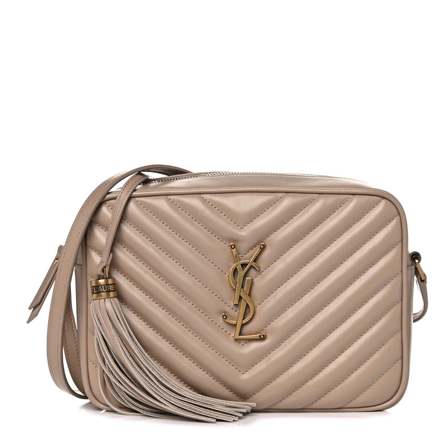 Calfskin Matelasse Monogram Lou Camera Bag Dark Latte