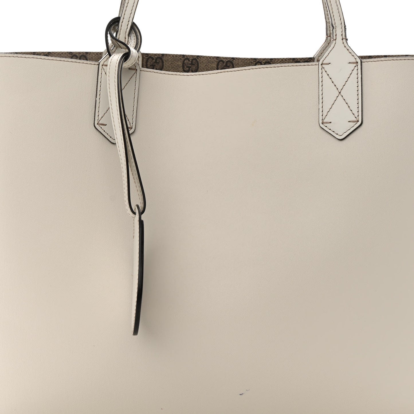 GG Supreme Monogram Medium Reversible Tote Beige White
