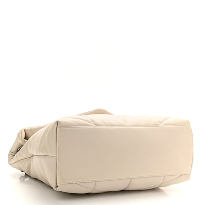 Saint Laurent Lambskin Quilted Medium Loulou Puffer Monogram Chain Satchel Crema Soft 4 of 9