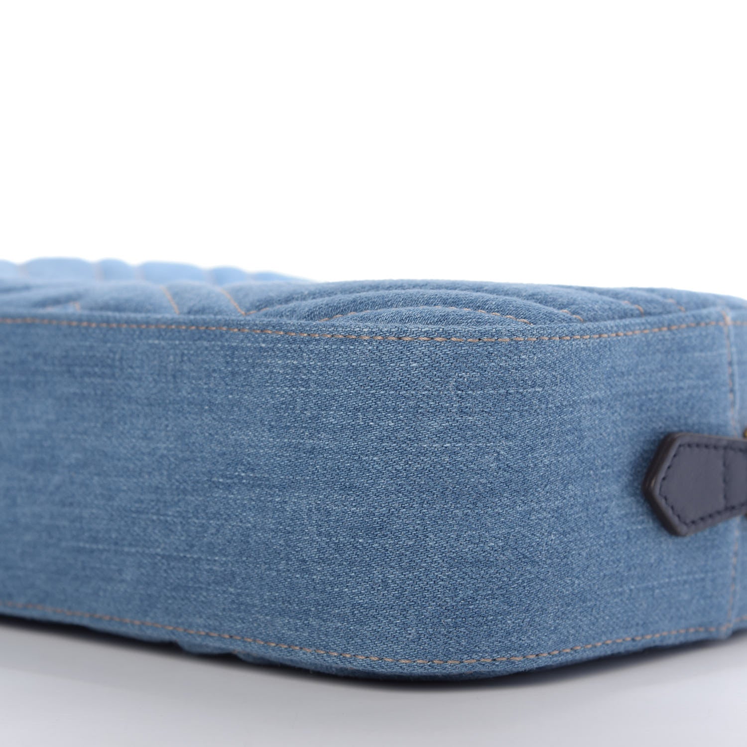Gucci Denim Matelasse Small Pearly GG Marmont Chain Shoulder Bag Blue 7 of 10