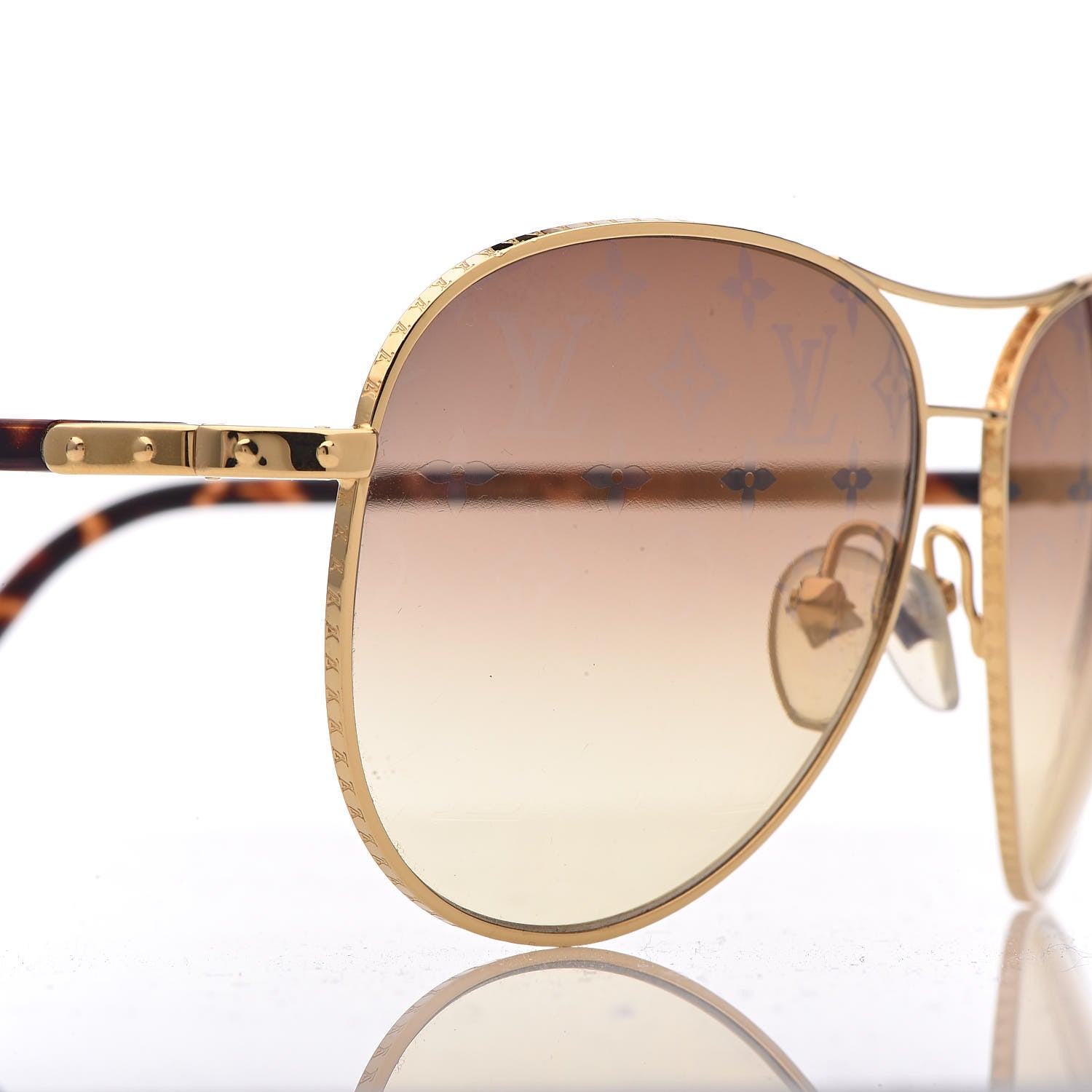 Louis Vuitton Conspiration Pilote Sunglasses Z0164U Gold 7 of 8