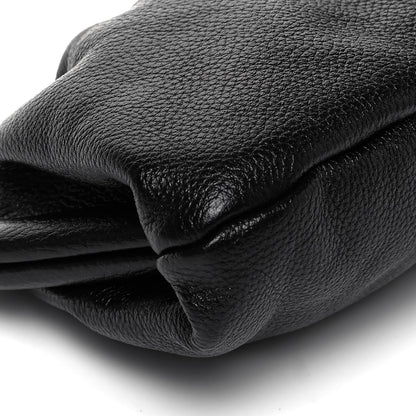 Balenciaga Grained Calfskin Logo Cloud Clutch XS Black 9 of 10