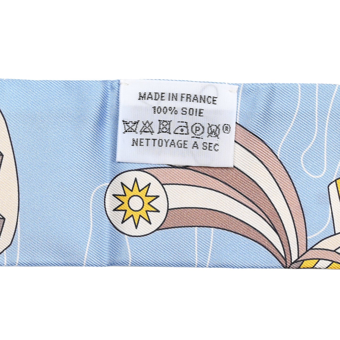 Silk Odyssey Twilly Beige Bleu Ciel Jaune Vif