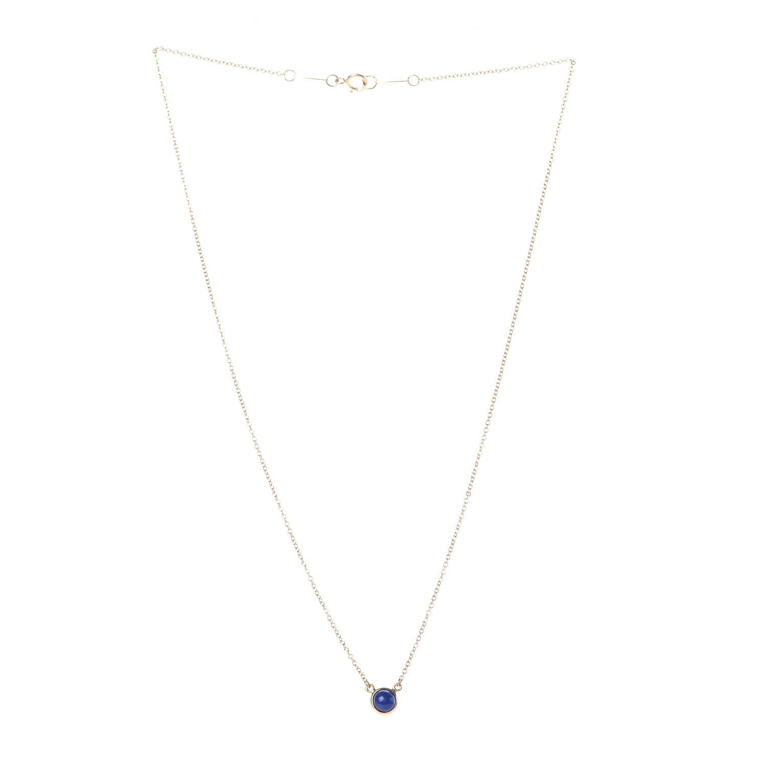 Tiffany 18K Yellow Gold Lapis Lazuli Elsa Peretti Color By The Yard Pendant Necklace 3 of 5