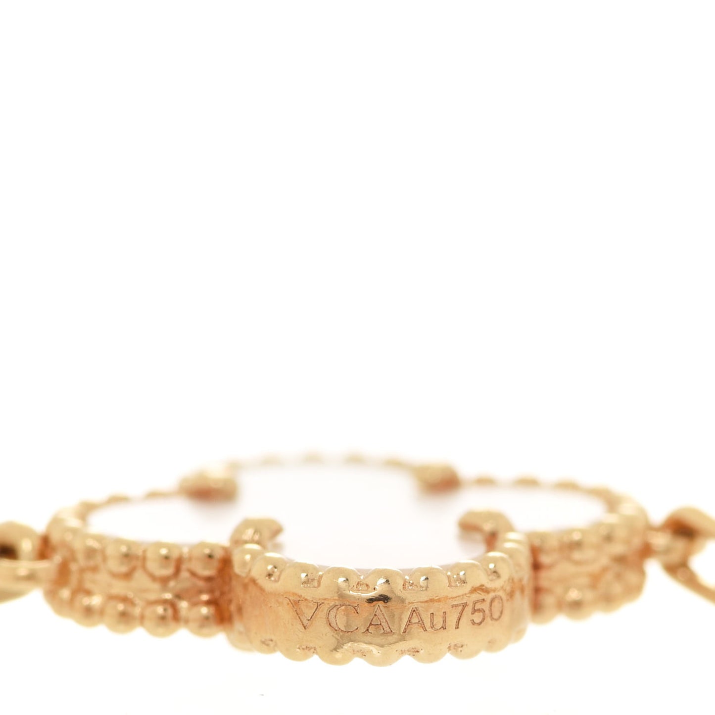 18K Yellow Gold Mother of Pearl 5 Motifs Vintage Alhambra Bracelet