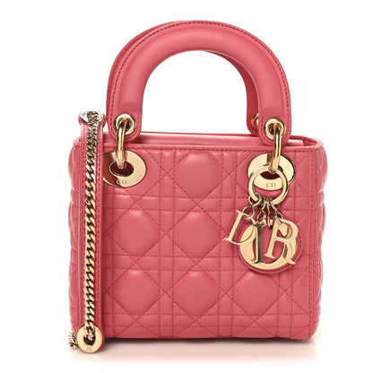 Christian Dior Lambskin Cannage Mini Lady Dior Pink 1 of 9