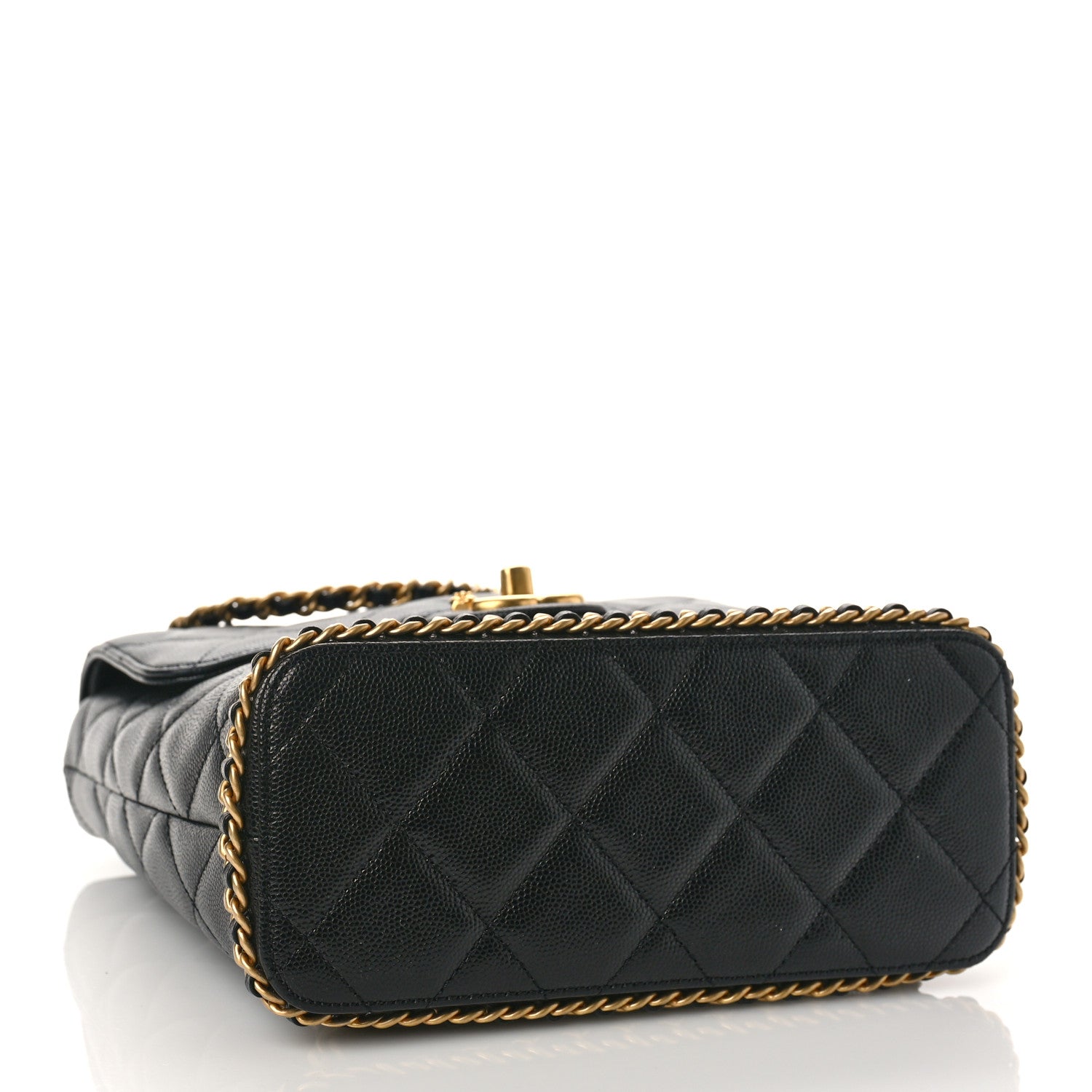 Chanel Caviar Quilted Camellia Chain Around Backpack Black 4 of 9