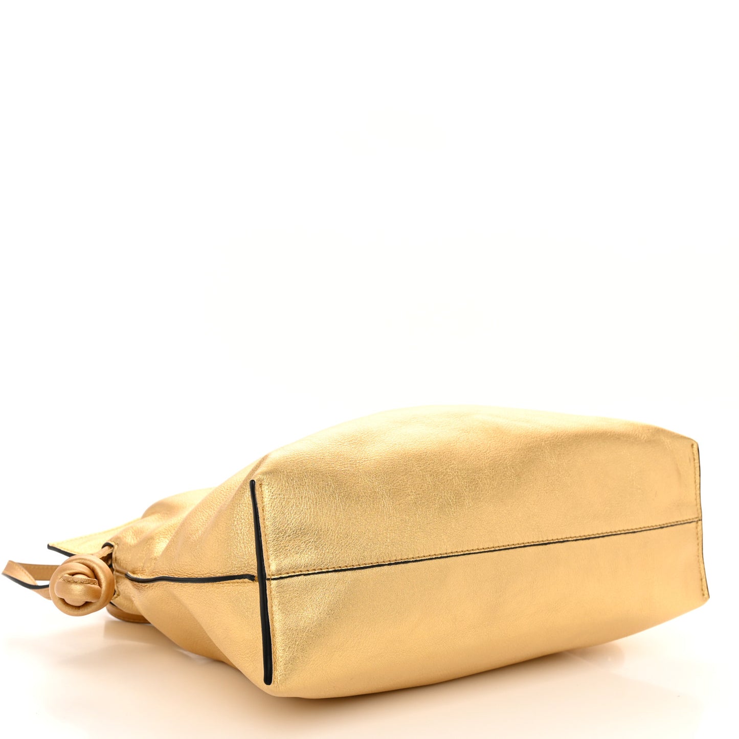 Metallic Lambskin Medium Flamenco Knot Gold