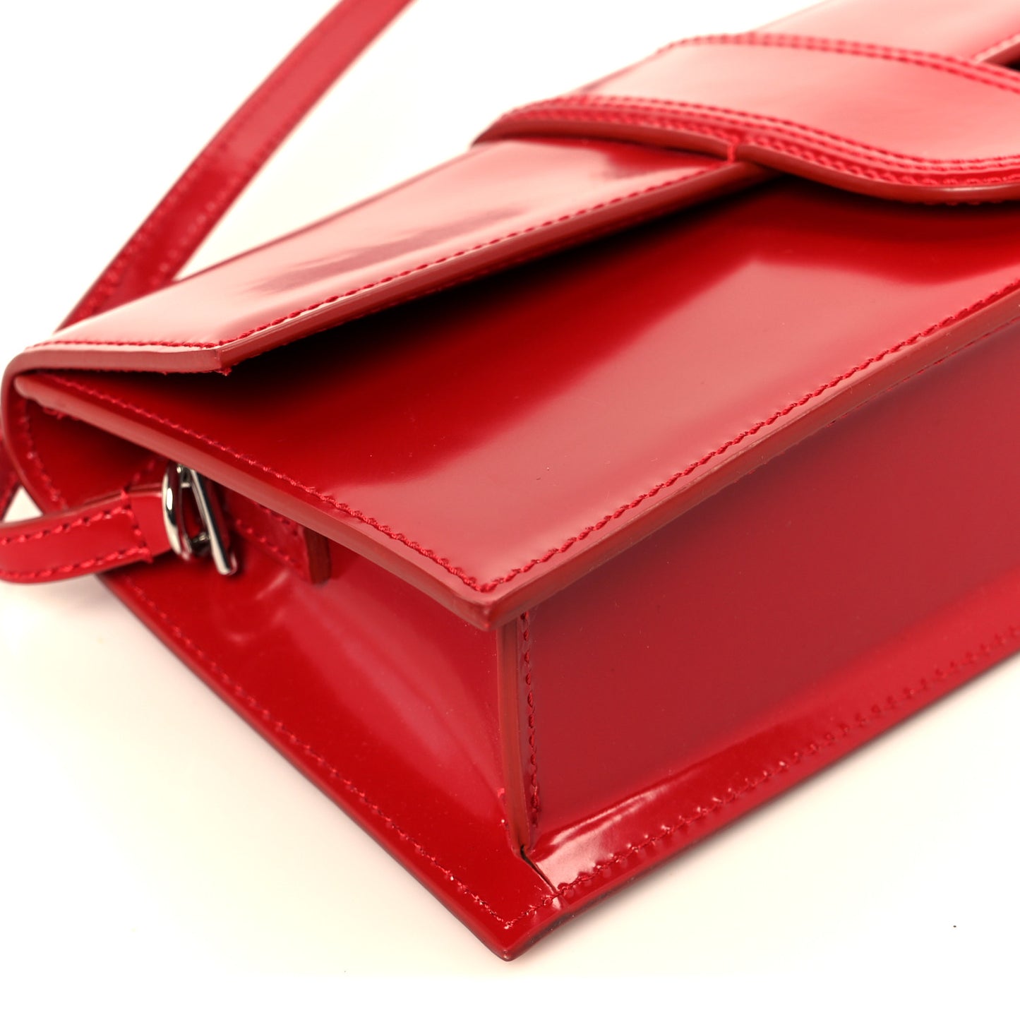 Glazed Calfskin Le Bambino Long Red