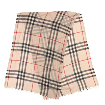 Burberry Wool Silk Gauze Giant Check Lightweight Scarf Archive Beige 2 of 3