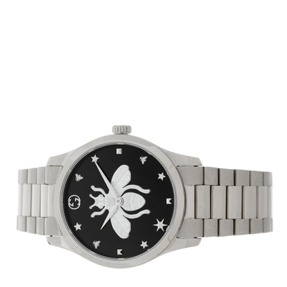 Gucci Stainless Steel 38mm G-Timeless Bee Quartz Watch Black 2 of 4