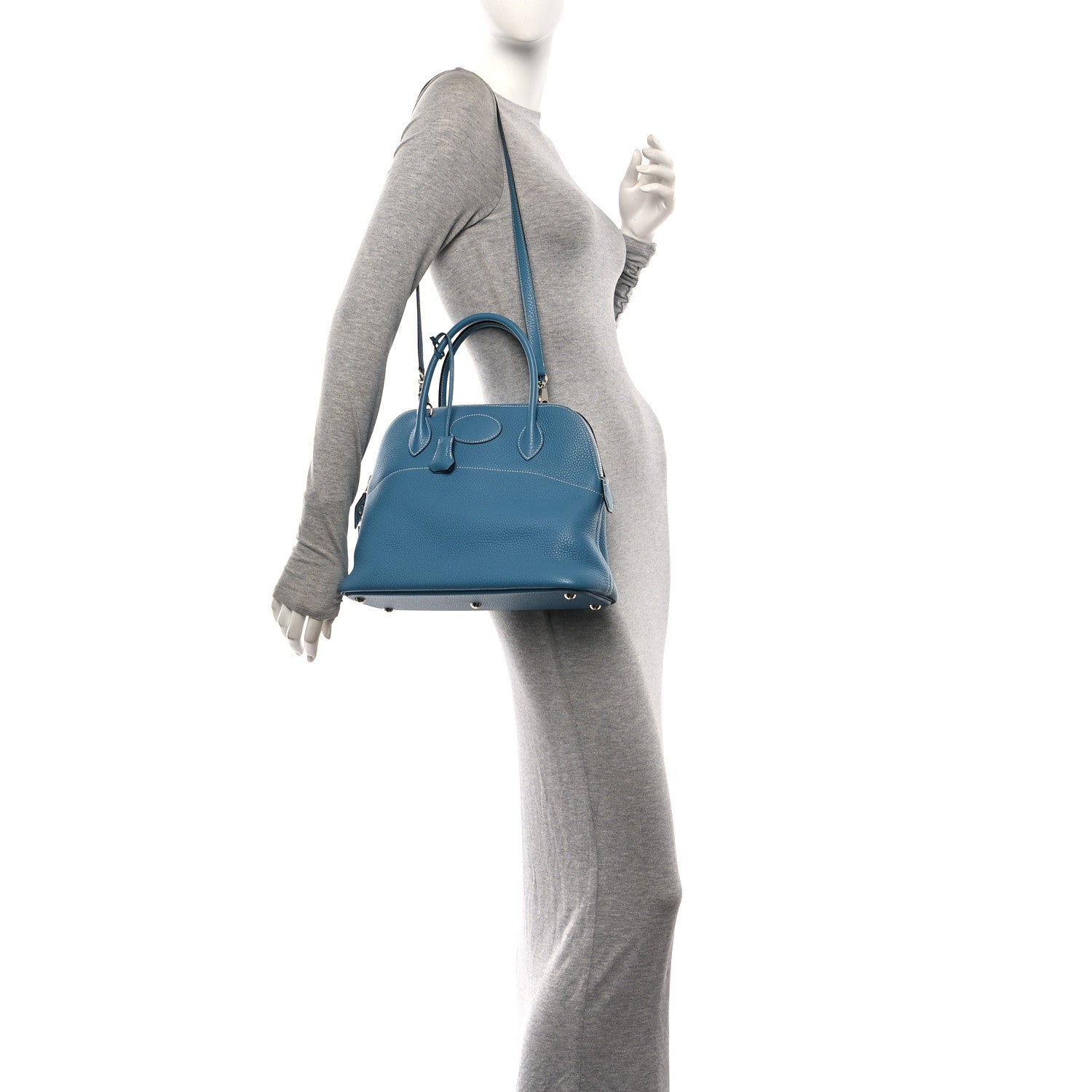 Hermes Taurillon Clemence Bolide 31 Blue Jean 2 of 10