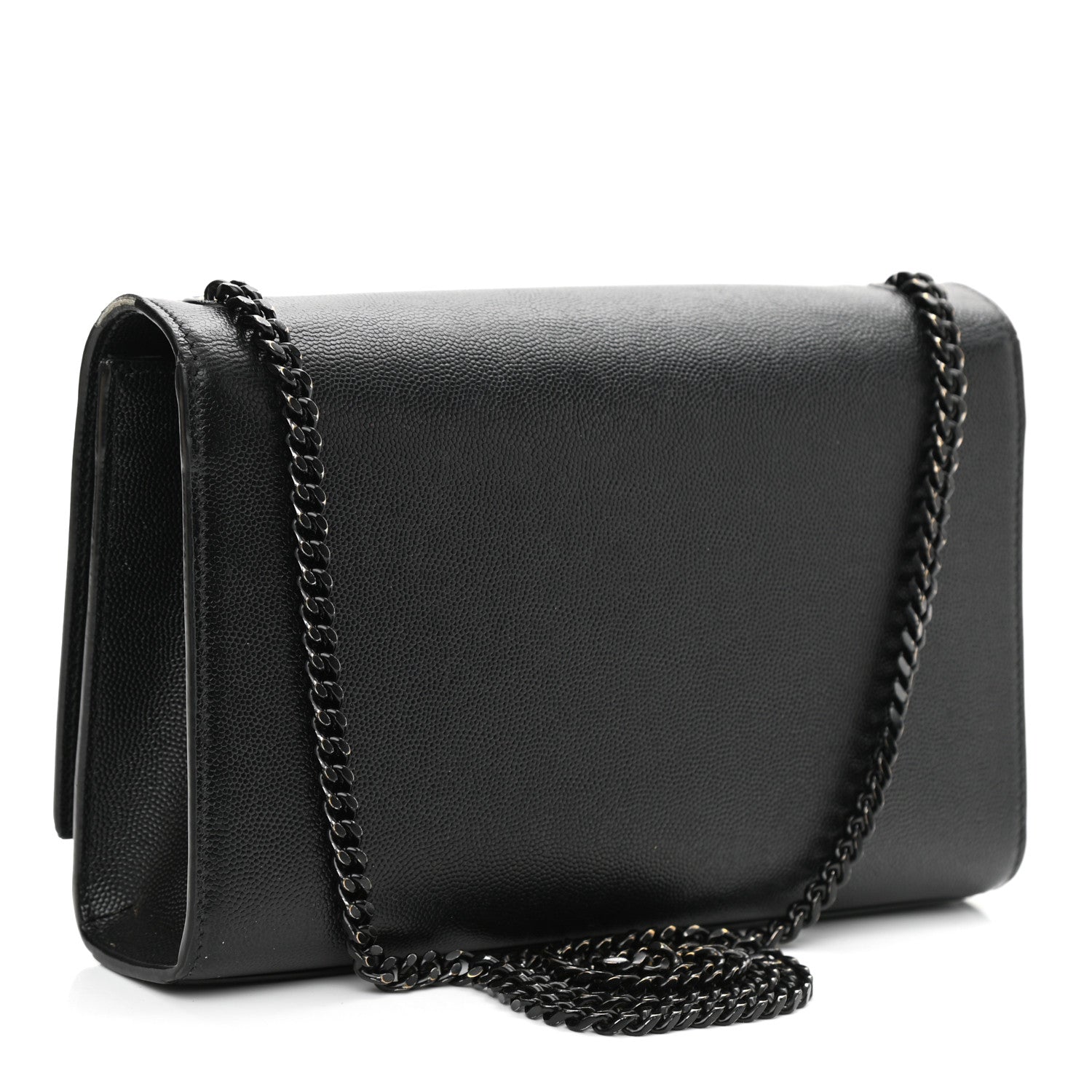 Saint Laurent Grain De Poudre Medium Classic Monogram Kate Satchel Black 3 of 12
