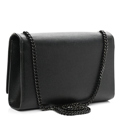 Saint Laurent Grain De Poudre Medium Classic Monogram Kate Satchel Black 3 of 12