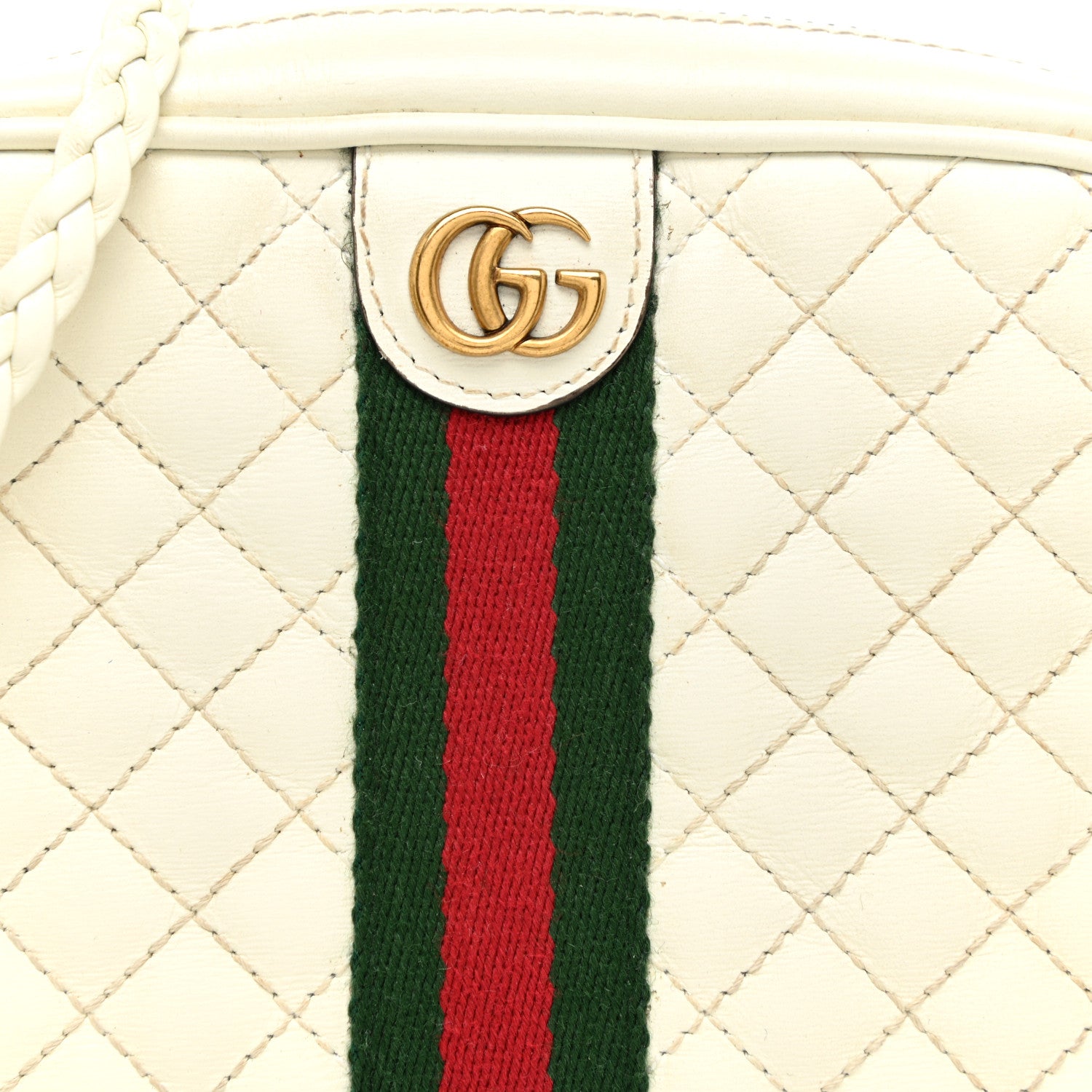 Gucci Calfskin Web Trapuntata Mini Shoulder Bag Off White 6 of 9