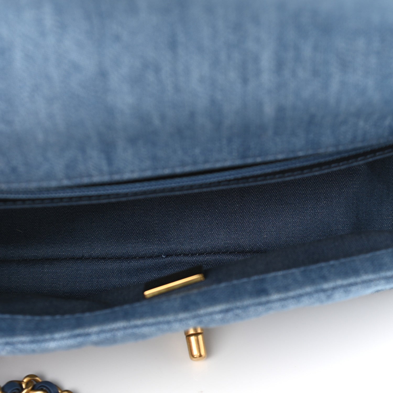 Chanel Denim Quilted Mini Pearl Crush Rectangular Flap Blue 5 of 11