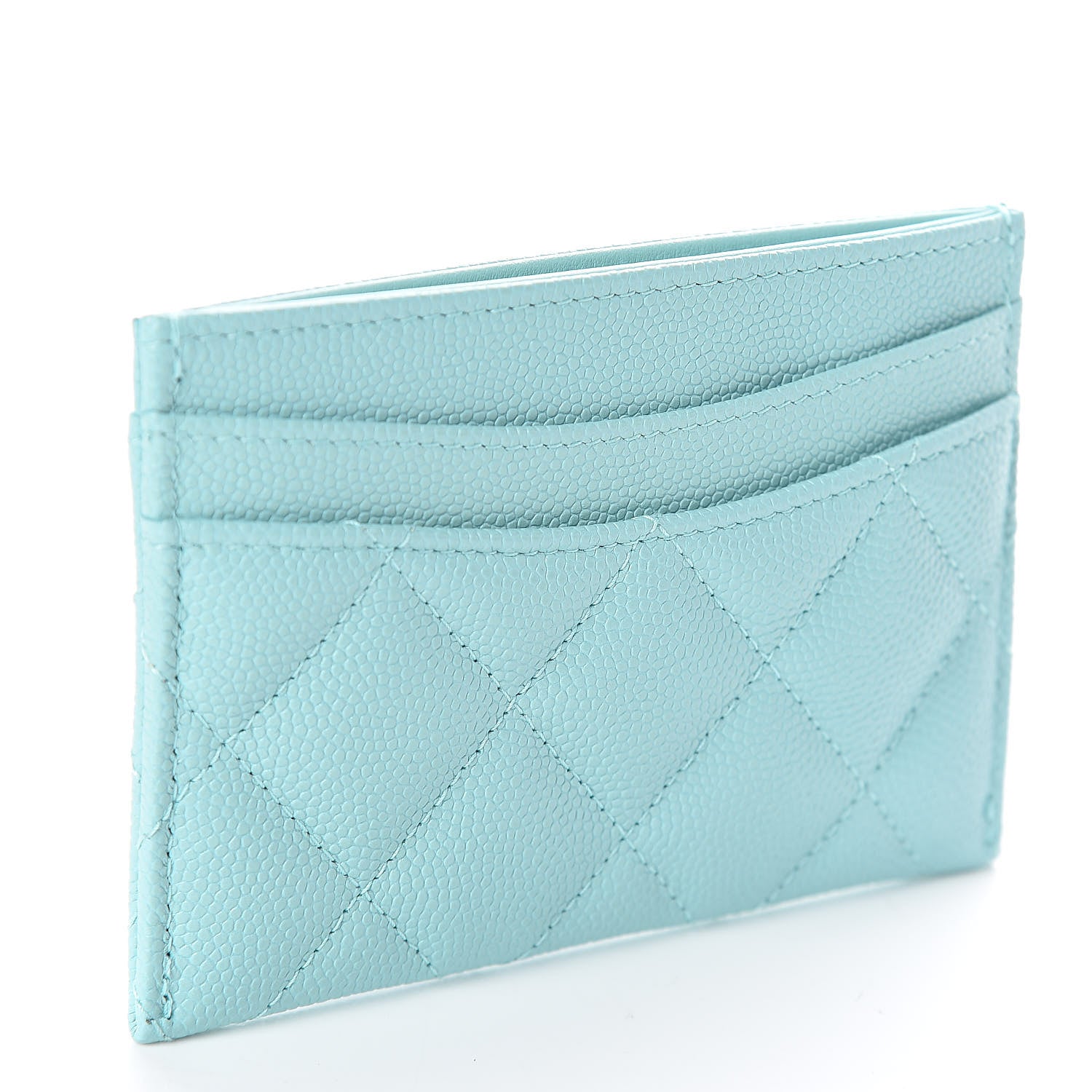Chanel Caviar Quilted Card Holder Light Blue 3 of 9