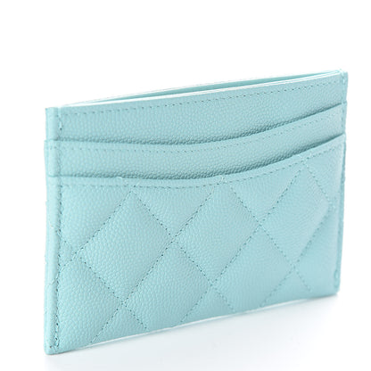 Chanel Caviar Quilted Card Holder Light Blue 3 of 9