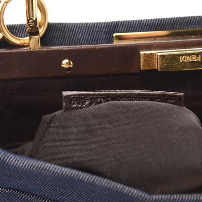 Fendi Denim Medium Peekaboo Iconic Satchel Blue 8 of 13