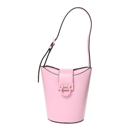 Salvatore Ferragamo Calfskin Small Trifolio Bucket Shoulder Bag Cheerleader Pink 1 of 16