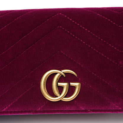 Gucci Velvet Matelasse GG Marmont Mini Bag Fuchsia Violet Cyclamen 7 of 10