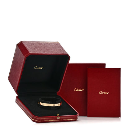 Cartier 18K Yellow Gold 1 Diamond LOVE Cuff Bracelet 17 4 of 4