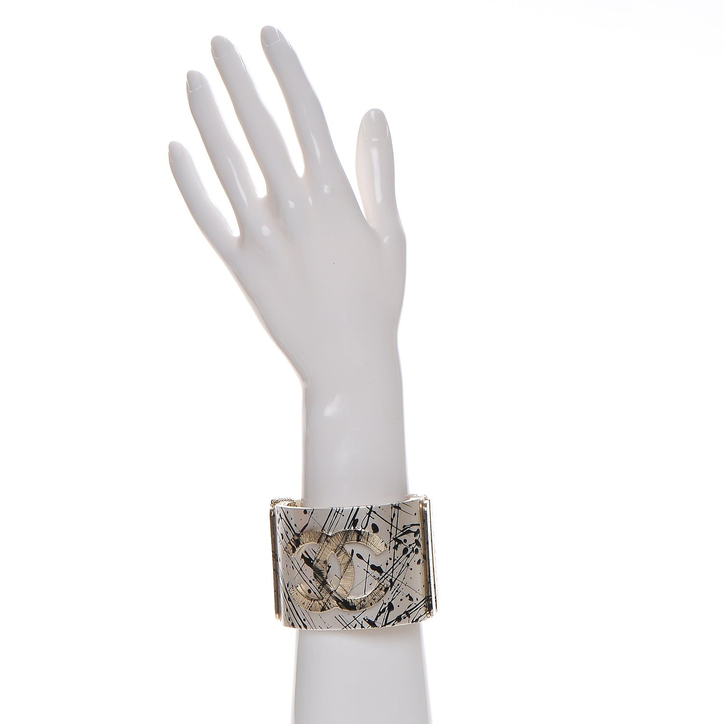 Matte Jackson Pollock Splattered Paint CC Cuff Ivory
